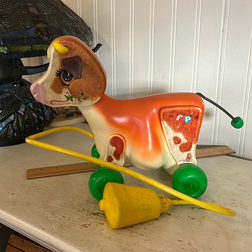1972 Fisher Price Molly moo cow pull toy